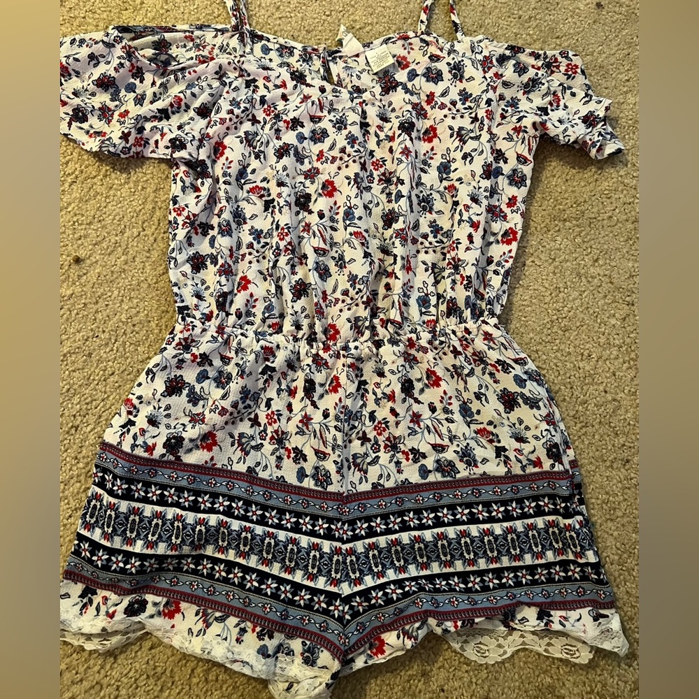 Red white and blue romper